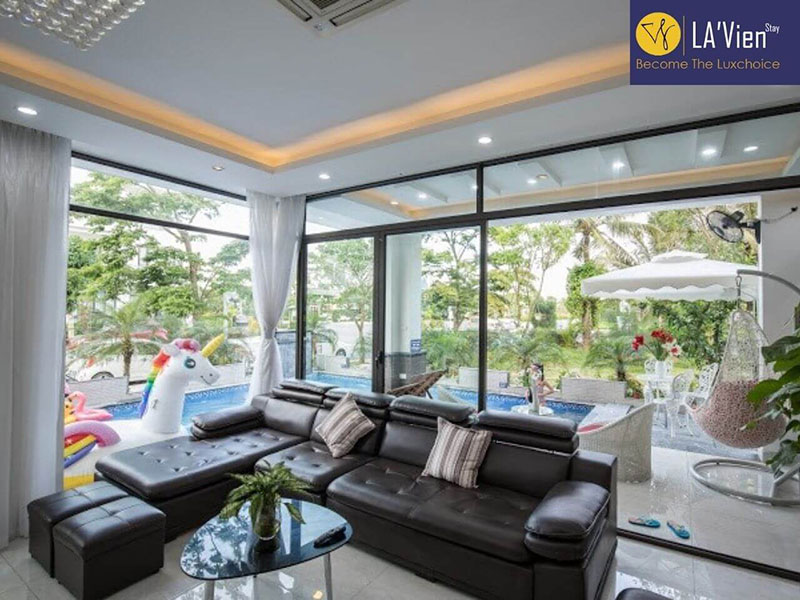 phòng khách của lena villa flc sầm sơn