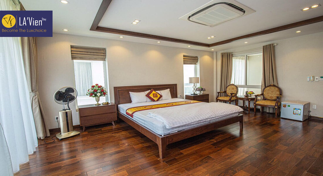 Phòng ngủ tại Villa siêu rộng được thiết kế theo tiêu chuẩn